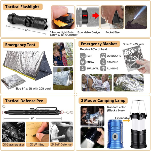 Stealth Angel Survival Roadside Hero 9-in-1 Multi-function Auto Emergency Tool - Flashlight,Survival Tool,Power Bank,Solar,USB