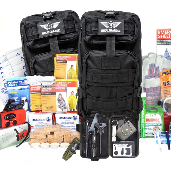 5 Person Emergency Kit / Survival Bag (72 Hours) Stealth Angel Survival Black Python