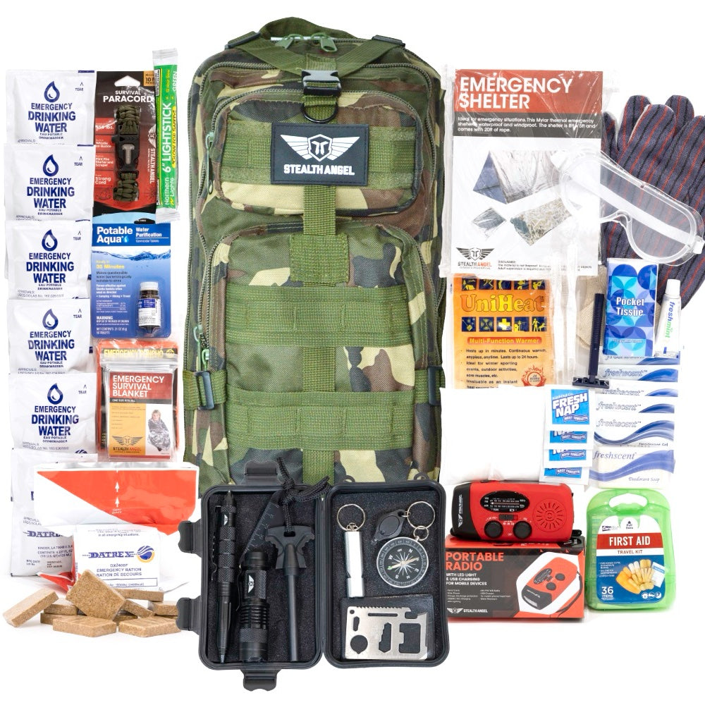 Stealth Angel 1 Person Emergency Kit / Survival Bag (72 Hours ...