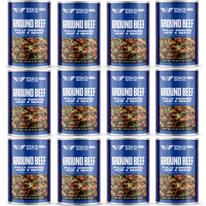 Emergency Survival Food Canned Ground Beef Case 12 - Up To 25 Year Shelf Life - Stealth Angel Survival