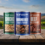 Emergency Survival Food Mixed Case - Canned Beef, Chicken, Ground Beef  - Up To 25 Year Shelf Life - Stealth Angel Survival