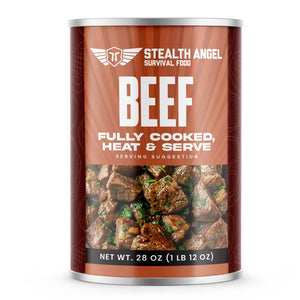 Emergency Survival Food Canned Beef - Up To 25 Year Shelf Life - Stealth Angel Survival