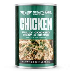 Emergency Survival Food Canned Chicken Case 12 - Up To 25 Year Shelf Life - Stealth Angel Survival