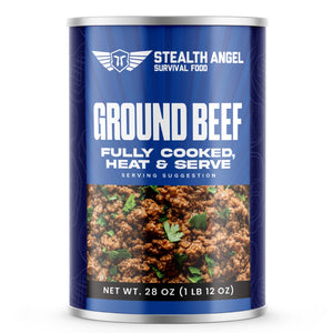 Emergency Survival Food Canned Ground Beef Case 12 - Up To 25 Year Shelf Life - Stealth Angel Survival