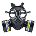 Full Face Tactical Dual Respirator Gas Mask 2.0 Stealth Angel Survival