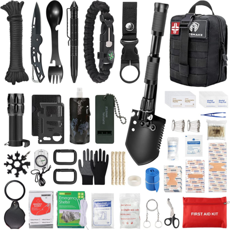 Survival Kit + First Aid Kit Bag + Fire Starter Stone Cover Multifunction  Pliers Tool Military Accessories Complete Set First Aid Gadgets Fishing  Chis