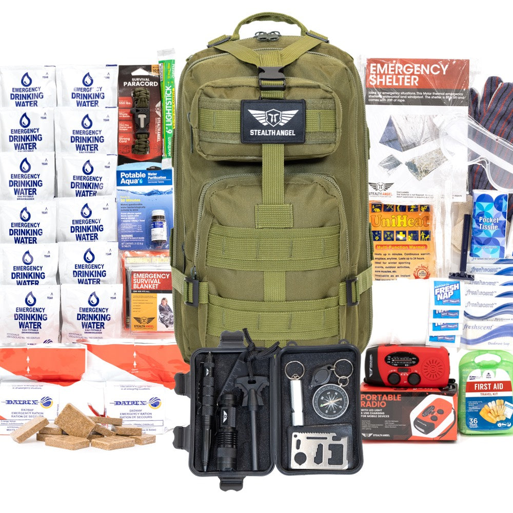 Earthquake Preparedness Kit 2 Person (144 Hour) Backpack Stealth Angel ...