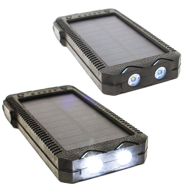 20,000 mAh Solar Charger w/ Fire Starter and Twin Flashlight Stealth A ...