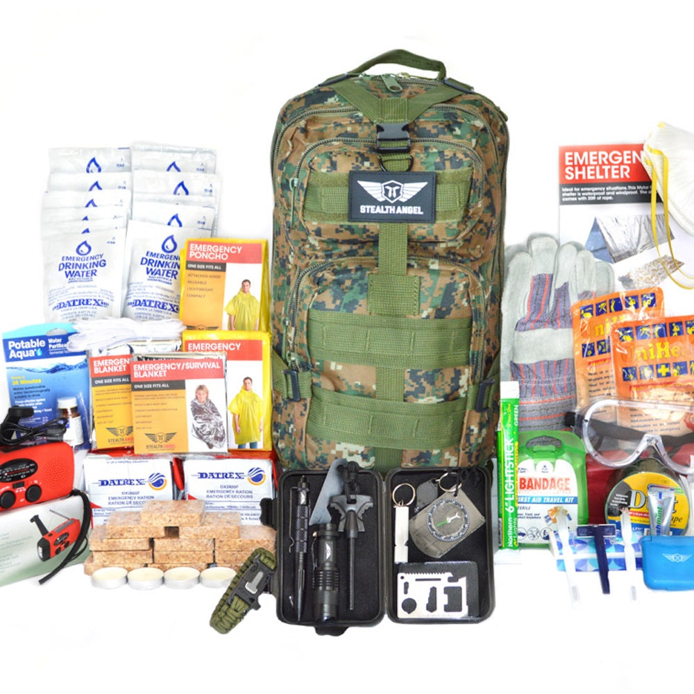 Earthquake Preparedness Kit 1 Person (144 Hour) Backpack Stealth