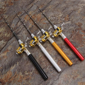 Mini Portable Pocket Pen Fishing Rod and Reel Stealth Angel Survival